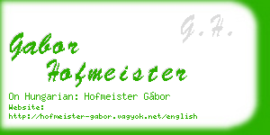 gabor hofmeister business card