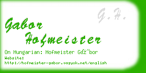 gabor hofmeister business card